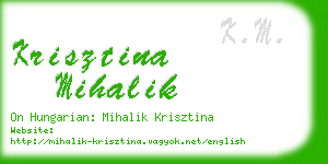 krisztina mihalik business card